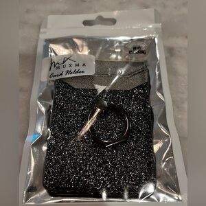 RFID card holder for iPhone black glitter